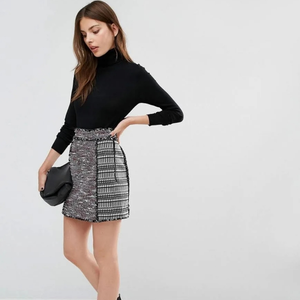 French Connection NWTS  Pixel Mix Cotton Mini Skirt S2